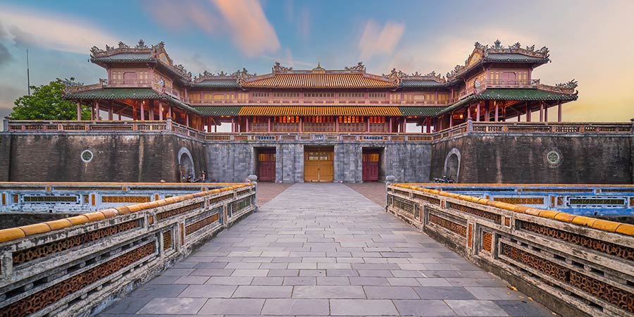 The impressive gate of the Imperial City, Hue.