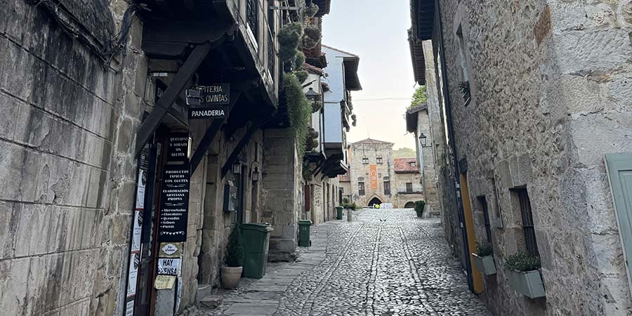 A cobbled lane in Santillana del Mar. 